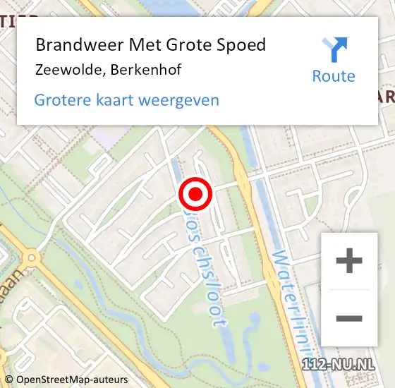 Locatie op kaart van de 112 melding: Brandweer Met Grote Spoed Naar Zeewolde, Berkenhof op 11 september 2023 04:18