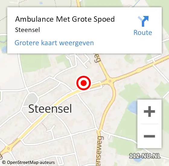 Locatie op kaart van de 112 melding: Ambulance Met Grote Spoed Naar Steensel op 11 september 2023 08:06