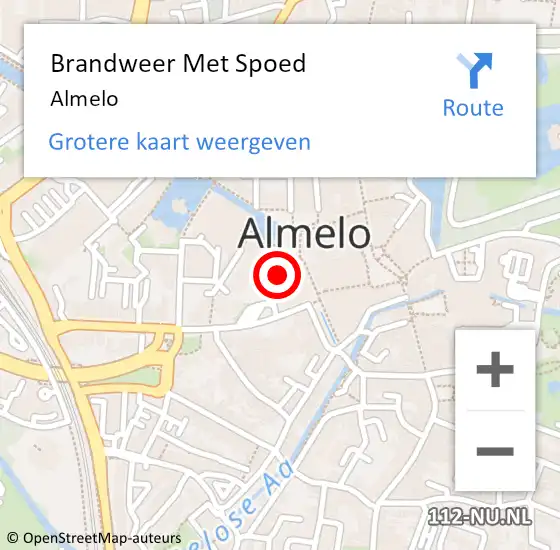 Locatie op kaart van de 112 melding: Brandweer Met Spoed Naar Almelo op 11 september 2023 09:03