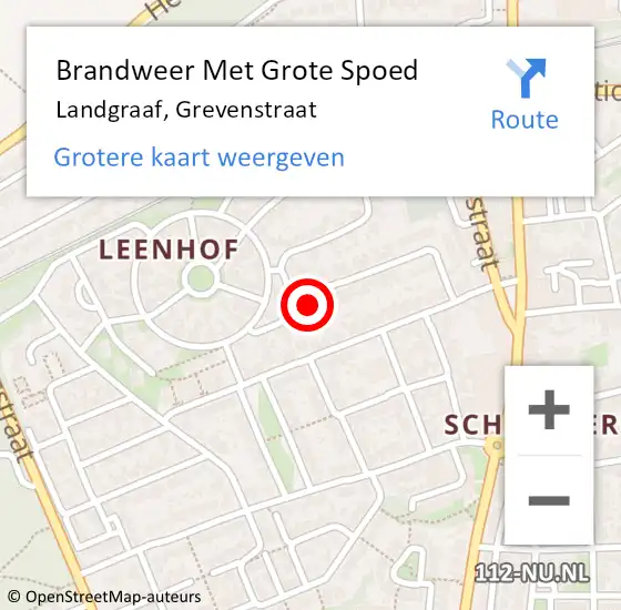 Locatie op kaart van de 112 melding: Brandweer Met Grote Spoed Naar Landgraaf, Grevenstraat op 11 september 2023 09:17