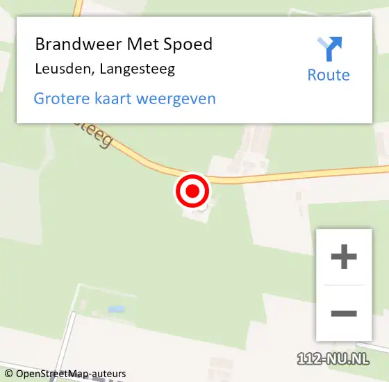 Locatie op kaart van de 112 melding: Brandweer Met Spoed Naar Leusden, Langesteeg op 11 september 2023 09:28