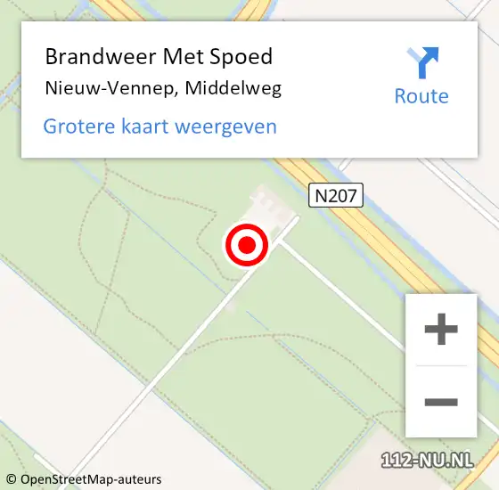 Locatie op kaart van de 112 melding: Brandweer Met Spoed Naar Nieuw-Vennep, Middelweg op 11 september 2023 10:51