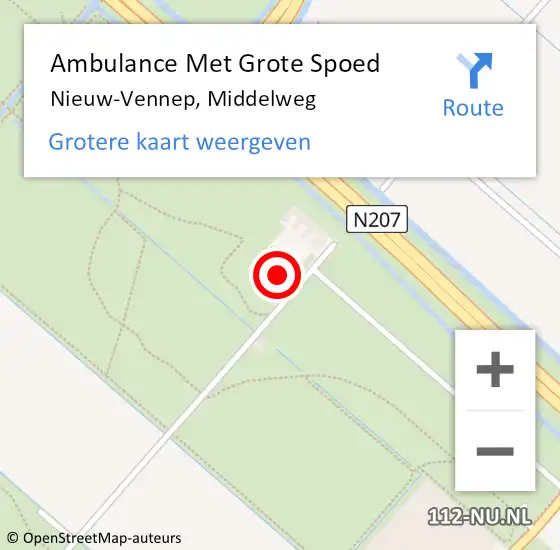 Locatie op kaart van de 112 melding: Ambulance Met Grote Spoed Naar Nieuw-Vennep, Middelweg op 11 september 2023 11:02