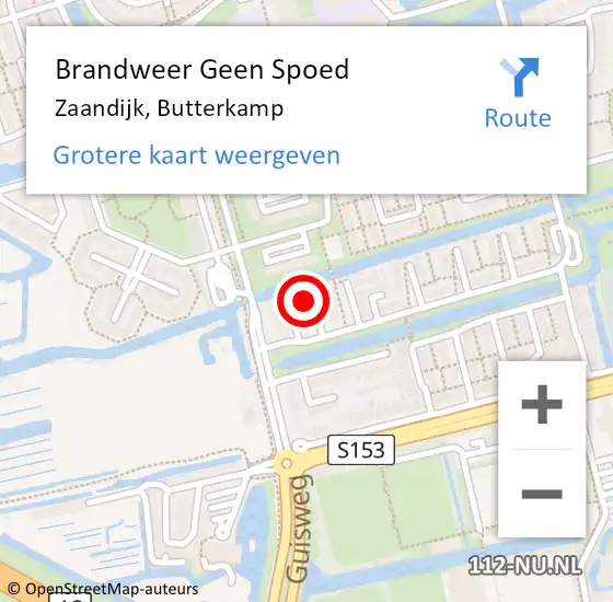 Locatie op kaart van de 112 melding: Brandweer Geen Spoed Naar Zaandijk, Butterkamp op 11 september 2023 12:17