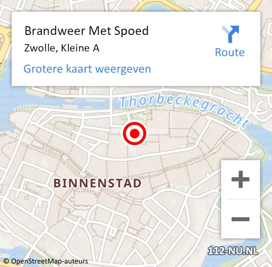 Locatie op kaart van de 112 melding: Brandweer Met Spoed Naar Zwolle, Kleine A op 11 september 2023 12:19