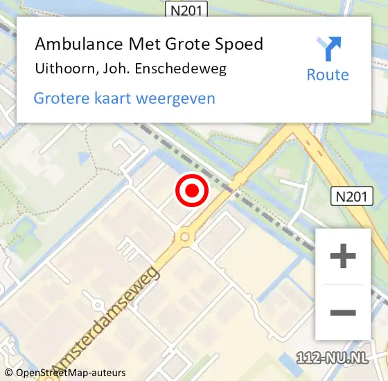 Locatie op kaart van de 112 melding: Ambulance Met Grote Spoed Naar Uithoorn, Joh. Enschedeweg op 11 september 2023 12:29