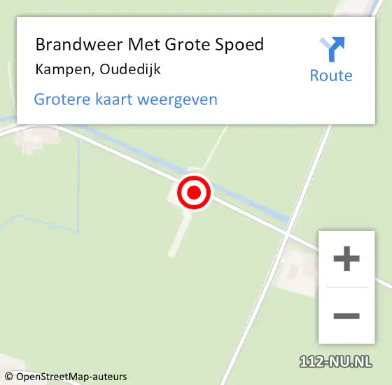 Locatie op kaart van de 112 melding: Brandweer Met Grote Spoed Naar Kampen, Oudedijk op 11 september 2023 14:17