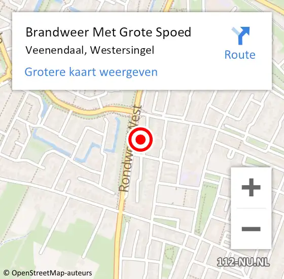 Locatie op kaart van de 112 melding: Brandweer Met Grote Spoed Naar Veenendaal, Westersingel op 11 september 2023 14:22