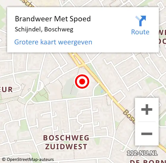 Locatie op kaart van de 112 melding: Brandweer Met Spoed Naar Schijndel, Boschweg op 11 september 2023 14:50