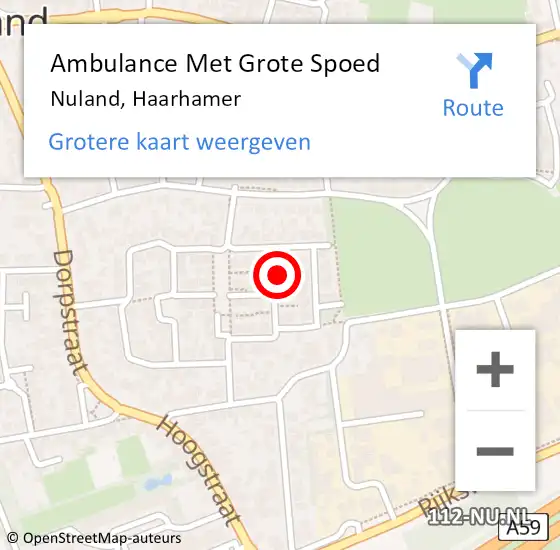 Locatie op kaart van de 112 melding: Ambulance Met Grote Spoed Naar Nuland, Haarhamer op 13 oktober 2013 21:07