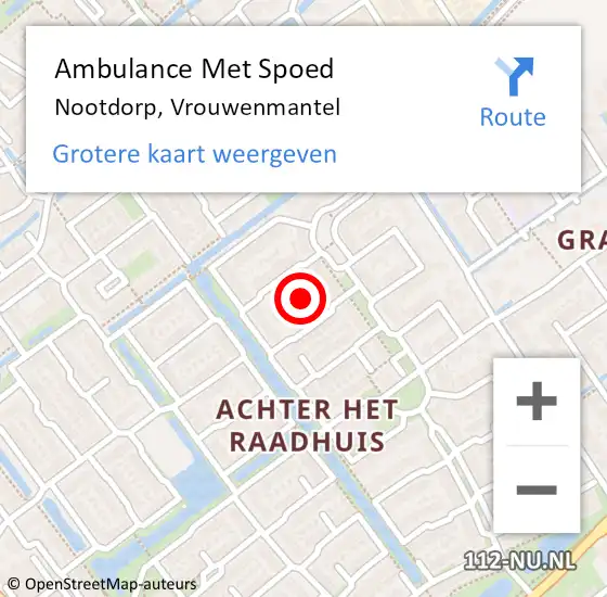 Locatie op kaart van de 112 melding: Ambulance Met Spoed Naar Nootdorp, Vrouwenmantel op 7 september 2014 21:24