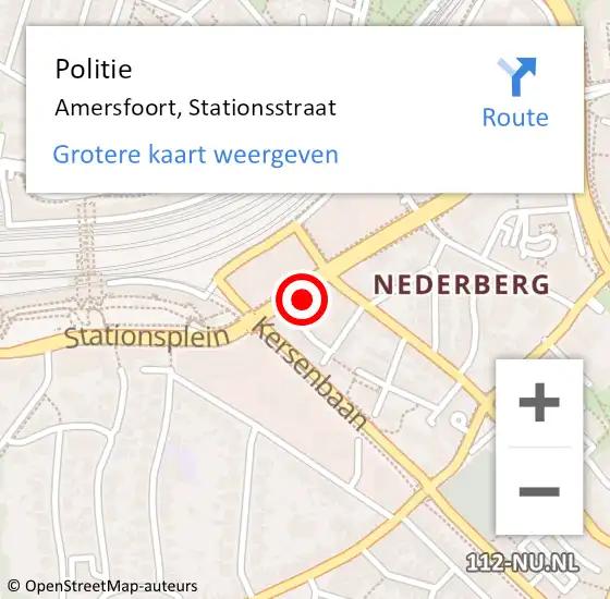 Locatie op kaart van de 112 melding: Politie Amersfoort, Stationsstraat op 11 september 2023 16:15