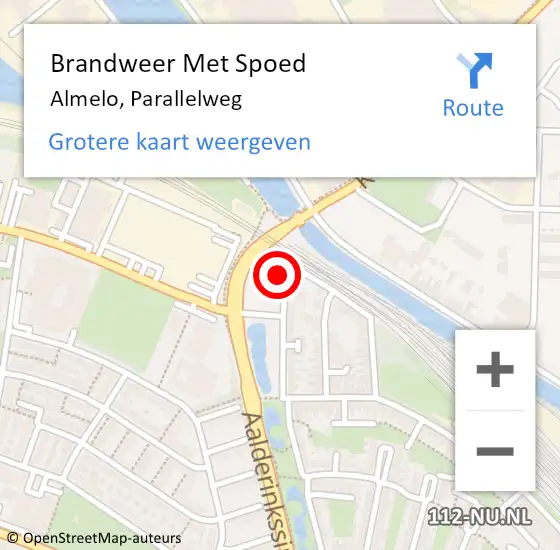 Locatie op kaart van de 112 melding: Brandweer Met Spoed Naar Almelo, Parallelweg op 11 september 2023 17:33