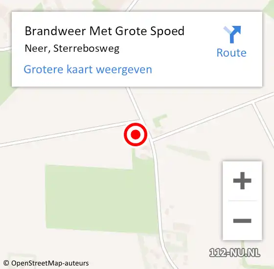 Locatie op kaart van de 112 melding: Brandweer Met Grote Spoed Naar Neer, Sterrebosweg op 11 september 2023 19:21