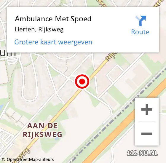 Locatie op kaart van de 112 melding: Ambulance Met Spoed Naar Herten, Rijksweg op 11 september 2023 19:21