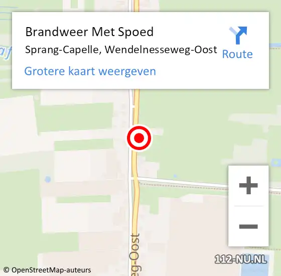 Locatie op kaart van de 112 melding: Brandweer Met Spoed Naar Sprang-Capelle, Wendelnesseweg-Oost op 11 september 2023 19:27