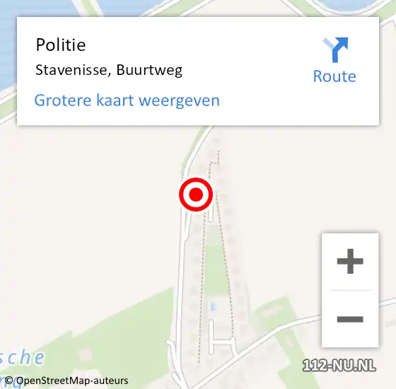 Locatie op kaart van de 112 melding: Politie Stavenisse, Buurtweg op 11 september 2023 19:36