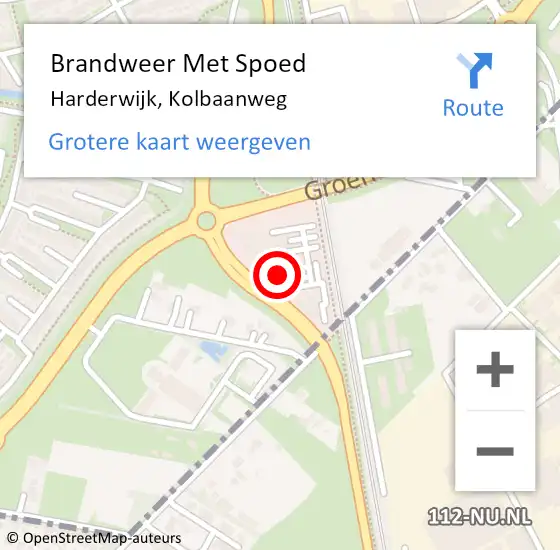 Locatie op kaart van de 112 melding: Brandweer Met Spoed Naar Harderwijk, Kolbaanweg op 11 september 2023 20:11