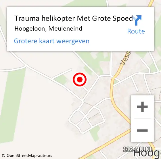 Locatie op kaart van de 112 melding: Trauma helikopter Met Grote Spoed Naar Hoogeloon, Meuleneind op 11 september 2023 20:17