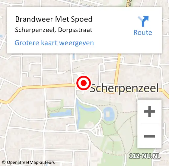 Locatie op kaart van de 112 melding: Brandweer Met Spoed Naar Scherpenzeel, Dorpsstraat op 11 september 2023 20:29