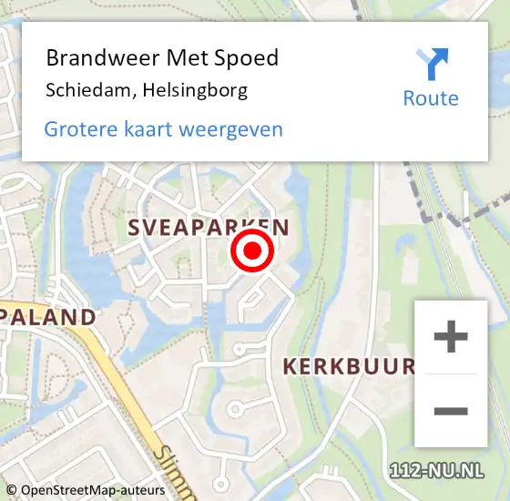 Locatie op kaart van de 112 melding: Brandweer Met Spoed Naar Schiedam, Helsingborg op 11 september 2023 21:01