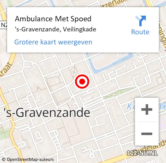 Locatie op kaart van de 112 melding: Ambulance Met Spoed Naar 's-Gravenzande, Veilingkade op 11 september 2023 21:16