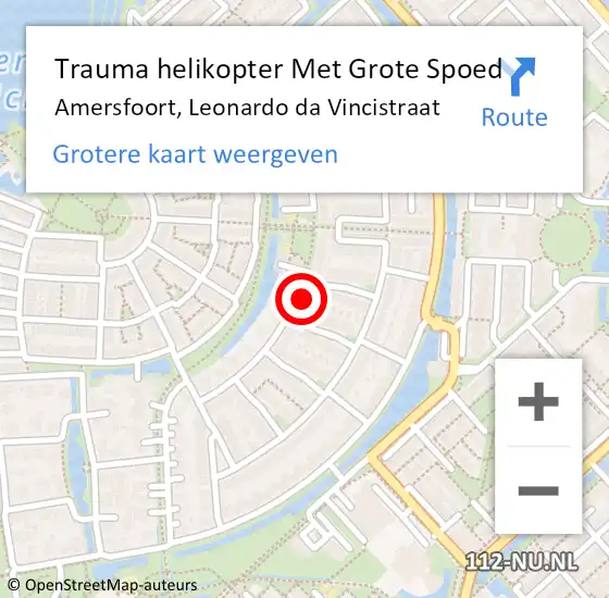 Locatie op kaart van de 112 melding: Trauma helikopter Met Grote Spoed Naar Amersfoort, Leonardo da Vincistraat op 12 september 2023 01:17