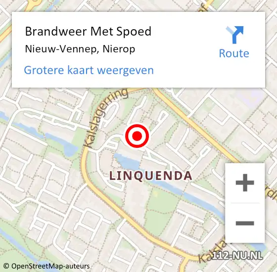Locatie op kaart van de 112 melding: Brandweer Met Spoed Naar Nieuw-Vennep, Nierop op 12 september 2023 01:57