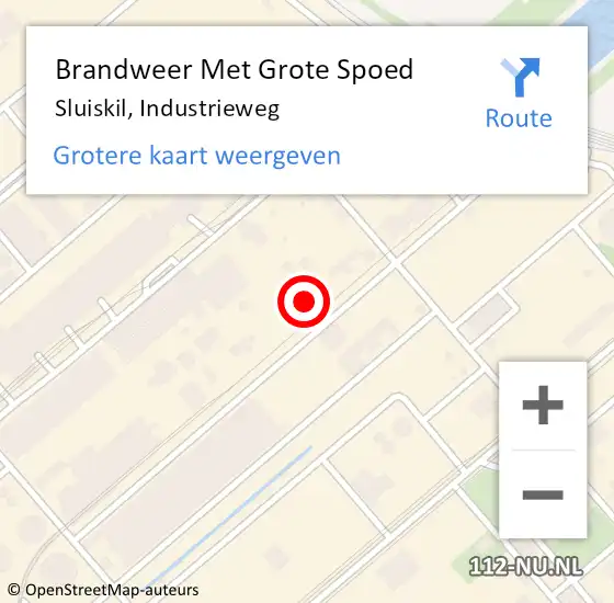 Locatie op kaart van de 112 melding: Brandweer Met Grote Spoed Naar Sluiskil, Industrieweg op 12 september 2023 03:24