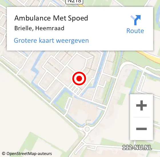 Locatie op kaart van de 112 melding: Ambulance Met Spoed Naar Brielle, Heemraad op 12 september 2023 05:27