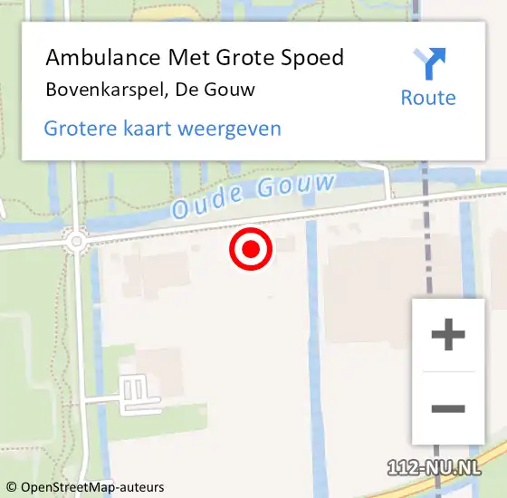 Locatie op kaart van de 112 melding: Ambulance Met Grote Spoed Naar Bovenkarspel, De Gouw op 12 september 2023 05:57