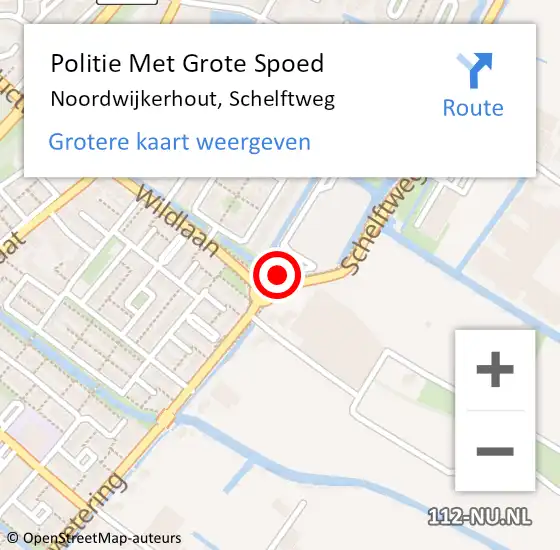 Locatie op kaart van de 112 melding: Politie Met Grote Spoed Naar Noordwijkerhout, Schelftweg op 12 september 2023 07:45