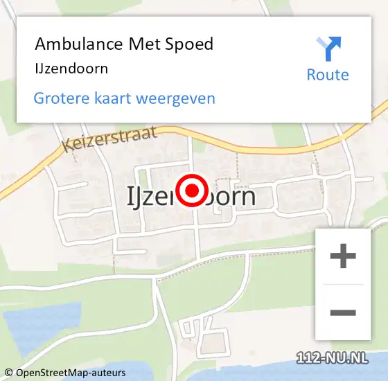 Locatie op kaart van de 112 melding: Ambulance Met Spoed Naar IJzendoorn op 12 september 2023 08:21