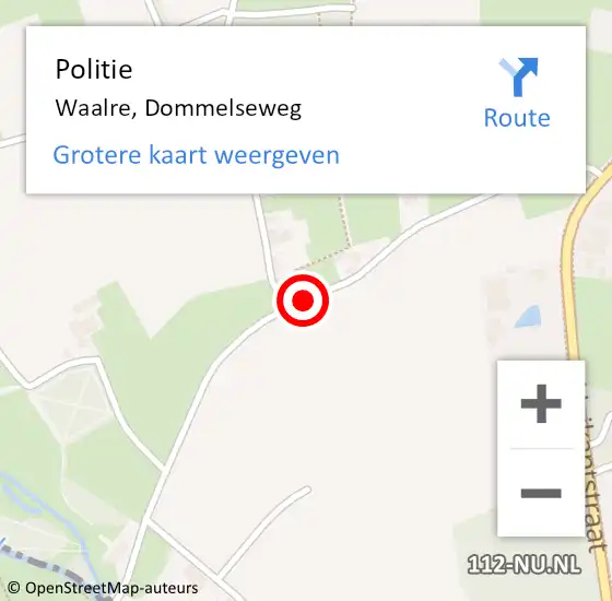 Locatie op kaart van de 112 melding: Politie Waalre, Dommelseweg op 7 september 2014 23:24