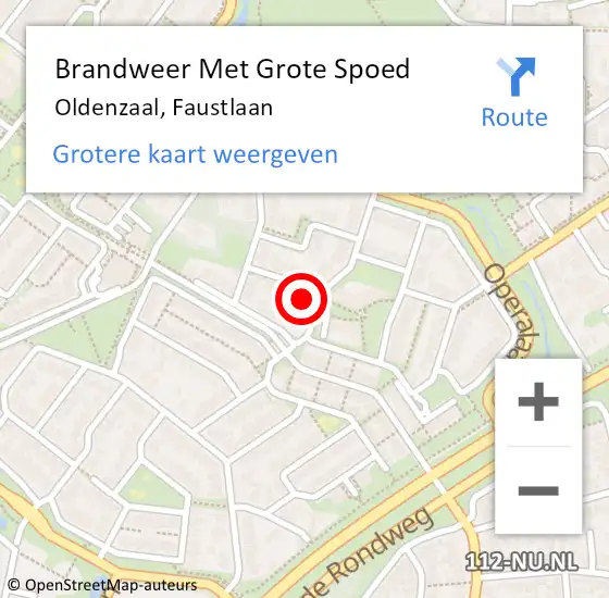 Locatie op kaart van de 112 melding: Brandweer Met Grote Spoed Naar Oldenzaal, Faustlaan op 12 september 2023 09:02