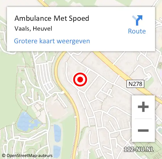 Locatie op kaart van de 112 melding: Ambulance Met Spoed Naar Vaals, Heuvel op 7 september 2014 23:37