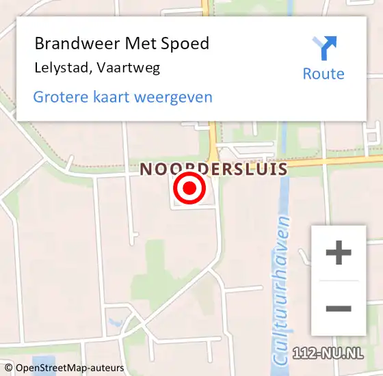 Locatie op kaart van de 112 melding: Brandweer Met Spoed Naar Lelystad, Vaartweg op 12 september 2023 10:01