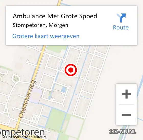 Locatie op kaart van de 112 melding: Ambulance Met Grote Spoed Naar Stompetoren, Morgen op 12 september 2023 10:56