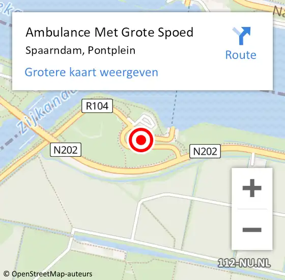 Locatie op kaart van de 112 melding: Ambulance Met Grote Spoed Naar Spaarndam, Pontplein op 12 september 2023 13:09