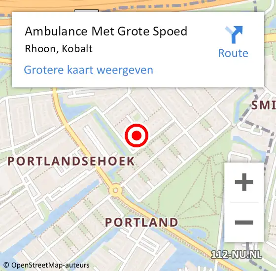 Locatie op kaart van de 112 melding: Ambulance Met Grote Spoed Naar Rhoon, Kobalt op 12 september 2023 13:35