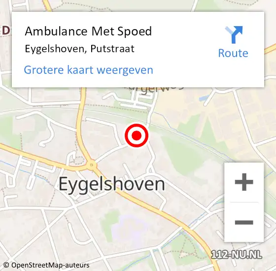 Locatie op kaart van de 112 melding: Ambulance Met Spoed Naar Eygelshoven, Putstraat op 8 september 2014 01:00