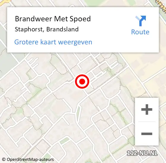 Locatie op kaart van de 112 melding: Brandweer Met Spoed Naar Staphorst, Brandsland op 12 september 2023 14:11