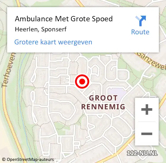 Locatie op kaart van de 112 melding: Ambulance Met Grote Spoed Naar Heerlen, Sponserf op 8 september 2014 01:12