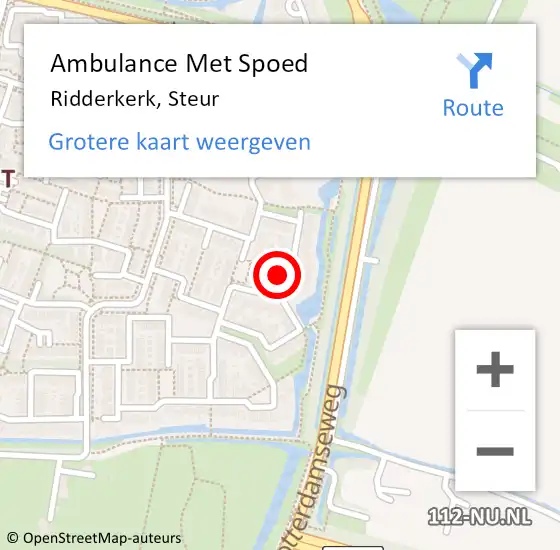 Locatie op kaart van de 112 melding: Ambulance Met Spoed Naar Ridderkerk, Steur op 12 september 2023 15:22