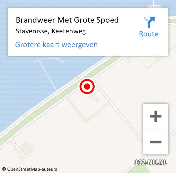 Locatie op kaart van de 112 melding: Brandweer Met Grote Spoed Naar Stavenisse, Keetenweg op 12 september 2023 16:11