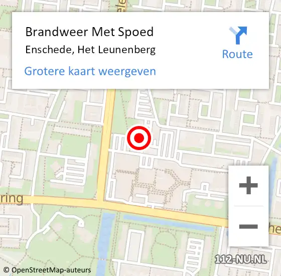 Locatie op kaart van de 112 melding: Brandweer Met Spoed Naar Enschede, Het Leunenberg op 12 september 2023 16:28