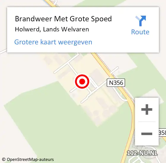 Locatie op kaart van de 112 melding: Brandweer Met Grote Spoed Naar Holwerd, Lands Welvaren op 8 september 2014 02:21