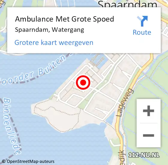 Locatie op kaart van de 112 melding: Ambulance Met Grote Spoed Naar Spaarndam, Watergang op 12 september 2023 17:44