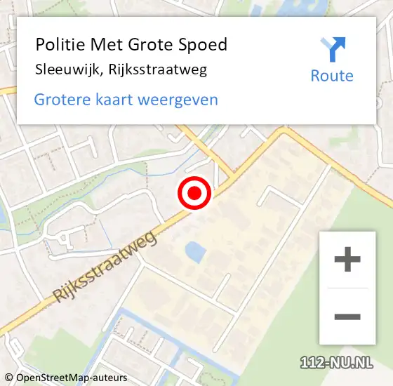 Locatie op kaart van de 112 melding: Politie Met Grote Spoed Naar Sleeuwijk, Rijksstraatweg op 12 september 2023 18:03