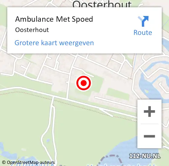 Locatie op kaart van de 112 melding: Ambulance Met Spoed Naar Oosterhout op 12 september 2023 18:06